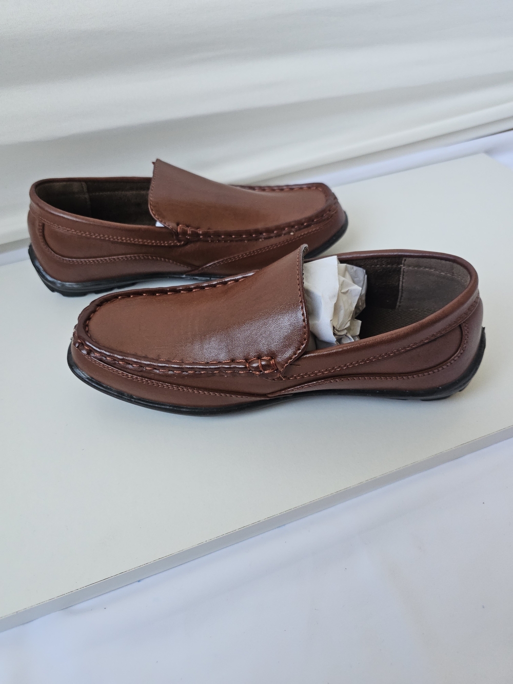 Deer Stags Kids Booster Slip-On Loafers - Dark Luggage Brown, Size 4M - Picture 5 of 16
